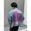 Hoogwaardige Designer Clothing Edition Paris Glow Pink Jacket Mens Dames Denim Coat