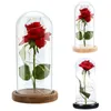 Fiori decorativi La bellezza si alza in vetro a led per sempre il regalo romantico di San Valentino Red San Valentino