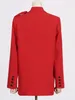 Kvinnors kostymer kvinnor blazer 2024 Temperament Single Breasted Rose Stitch Ladies Red Coat Fashion Sacka Jacket