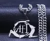 Anhänger Halsketten 3 Kaninchen Afi Edelstahlkette für Frauen Silber Farbe Halskette Schmuckkette Collier N4324S069248733