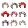 Hårklipp kinesiska blommatillbehör elegant kvinnors huvudstycke vackert blommigt hårband för bröllopsfestivaler