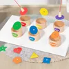 Childrens Holzmagnet -Farbform Klassifizierung Cup Geometrische Kognition Fischereispiel Frühes Bildungspädagogik 240407
