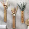 Vasen Wand für Blumen Holzdekoration Vase Bauernhaus Tasche Hang Pflanzer getrocknete Wohnkultur