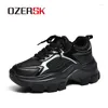 Casual Shoes Ozersk Women Sport Microfiber Leather Mesh Upper Breattable Sneakers Non-Slip Fashion Running Eva Outrole