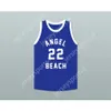 Custom Brian Schwartz 22 Angel Beach Gators Blue Basketball Trikot Porky's Revenge Alle genähten Größe S M L XL XXL 3XL 4XL 5XL 6XL Top Qualität