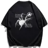 T-shirts coréens y2k coréen Hip Hop Men Streetwear Retro Spider Graphic Harajuku T-shirts à manches courtes surdimensionnées TEES 8XL 240401