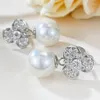 Stud Earrings 2024 S925 Silver Fashionable Precision Crafted Pearl Shell European And American Fashion Flower