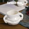 Tazze di ceramica carina tazza da caffè con manico di tazza di tè al latte tazza di pancia grassa per bevande calde acqua fredda regalo di compleanno decorazione per ufficio 240417