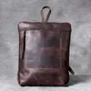 Рюкзак первый слой кожаных мужчин дизайн путешествуют простые дикие сумки для ноутбука, школьная сумка ручной работы, оригинальный мужчина
