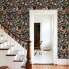 Black Crush Floral Peel And Stick Wallpaper Retro Colorful Removable Waterproof PVC Flower Vinyl Cabinet Sticker 240415