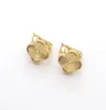 Charm stud earrings designer for womens luxury jewellery orecchini VC threeflowers three drill earrings four leaf flowers gold car9229143