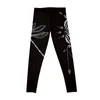 Active Pants intrikata halv halvmåne med slända tatuering design leggings legging sport jogger hög midja kvinnor