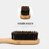 Wood Handle Boar Bristle Cleaning Brush Hairdressing Beard Brush Anti Static Barber Hair Styling Comb Shaving Tools for Men