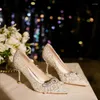 Dress Shoes Size 32-43 Crystal Tassel Wedding Bride Women's Point Toe Bridesmaid High Heels