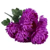 Kwiaty dekoracyjne 1PC sztuczna ofiara kwiatowa Chrysantemum Bud Decorations Akcesoria