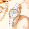 Armbanduhren Sinobi Fashion Design Woman Uhren Top Luxus Diamond Women Quartz New White Girl Geschenkuhr Relogio Feminino D240417