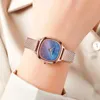 Montre-bracelets Luxury Femmes Regardez le dialcléaire Creative Ladies Quartz Watch Rose Golden