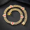 designer necklace Cuba Chain Love Necklace Product Hip Hop High Quality 12mm Heart Split Strip Hip Hop Necklace