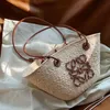 Luo Jias New Straw Bag Dinner Saco de lazer Bolsa de praia Saco feminina Bolsa de grande capacidade Moda francesa