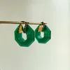 Dangle Earrings 2024 European Runway Famous Designer Brand Geometric Acrylic Transparent Green Women Jewelry Bijoux Trend Goth Boho