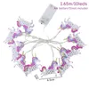 1,65 m 10Led Pink Unicorn LED String Light Home Room Fairy Light Garland Bröllopsfödelsedagsfest baby shower Dekorationsförsörjning 240417