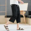 Men's Pants FGKKS 2024 Outdoor Casual For Men Slim Fit Fashion Linen Sweatpants High Quality Design Street Wear