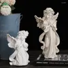 Świece posiadacze nordyckiej dekoracji domowej Dekoracja Craft Craft Cute Angel Candlestick Holder Święto Ślubne