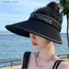 Visor estate New Ice Silk Sun Hat for Women-Anti-UV Grande Brio BRIM che copre il viso in stile coreano versatile top y240417