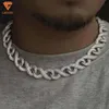 Novas jóias de moda de chegada Popular Branco Branco S925 Icepto de 18mm VVS Moissanite Hip Hop Inicial Chain Chain Men