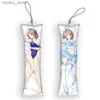 Keychains Lanyards 4x12cmlovelive! Sunshine !!Watanabe vous dakimakura keychain mini anime complet body key chaîne pendante cosplay anime keychain y240417