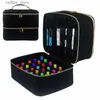 Bolsas de cosméticos Organizador de unhas Organizador da caixa de unha Double Cayer Organizador Essentialoil Cosmético Caixa de armazenamento Cosmético Bolsa de armazenamento para iniciantes L410