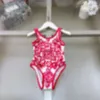 Summer Girls Brand One Pieces Bikini Swimsuit Letters مطبوعة الأطفال الصغار بدلات الاستحمام الطفلة