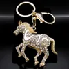 Keychains Lanyards Luxury Running Horse Keychain pour femmes hommes Himestone Metal Gold Couleur CLIONS SEMPLIER