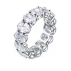 Cluster Anneaux Springlady 925 STERLING Silver Oval Cut 5 7 mm Créé des diamants Moisanite Row Set pour les femmes Gift