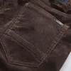 Herfst heren dikke corduroy stretch casual broek klassieke stijl kaki slanke broek mannelijke merkkleding