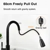 Kitchen Faucets Pull Out Midnight Black Stainless Steel Sink Faucet With Single Hole And Cold