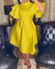 Lässige Kleider afrikanische Frauenpartykleid Vestido großer Größe gelb