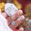 Studörhängen Little Star Inlaid Zirconia Cubic Women's Silver Plated Pendant Fashion Ladies Jewelry 2024 Style