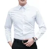 Herren -Hemd -Hemden formelle Geschäft und Blusen Einheitliche Farbe lang Ärmeln Slim Casual Party Hemd Top Kleidung Mann Mann männlich
