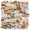 10/30/60PCS Vintage Brown Sticker Aesthetic PVC Laptop Sketchbook Children's Stationery Decoraction Scrapbooking School Supplies