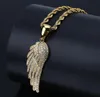 Fashion Women Jewelry Angel Wings Pendant Necklace Gold Silver Color Plated Iced Out Full CZ Stone Gift Idea2978991