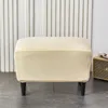 Stuhlabdeckungen 1PC Elastic Velvet Fußstütze Abdeckung Dehnungsstaubdicht osmanischer Stuhl rechteckige Schlupfhaltemöglichkeiten