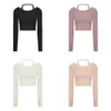 Hangs L_214 Neck Sweatshirts Yoga Tops Soft Against Skin Long Sleeve Shirts Slim T-shirts