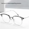 Óculos de sol Quadros Firada Moda Ultra Light Anti -Blue Glasses Retro confortável Titanium Eyewear Prescription Ofeysses Men 122634Y