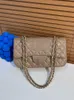 Luxury Designer Bag Flip Bag 7a High Quality Maxi Crossbody Bag Tote Bag Handväska för kvinnor axelväska äkta läder diamantgitter quiltningskedjor plånbok plånbok