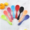 Cucchiai a colore puro colore sile cucchiaio riso domestico pala non stick tavoli appesi cucina utensile da cucina yfa1939 consegna goccia giardino da pranzo dh2sl