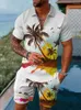 Traccetti da uomo Hawaiian Coconut Tree 3D Stampa 3d Shorts Shorts Shorts Shorts Set Fashion Short Short Shirt Shirt Pants Set maschile abiti da uomo abbigliamento