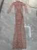 Scena nosić kobiety seksowne dhinestone długie rękawy błyszcząca sukienka nocna impreza urodzinowa Świętuj taniec eoshoot