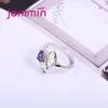 Cluster Rings Arrival Unique Geometic Cross Ring Multicolor 925 Sterling Silver Jewelry For Women Wedding Fashion Rainbow Opal