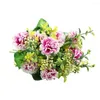 Decorative Flowers Artificial Bouquet Elegant Silk Chrysanthemum Mini Rose For Wedding Home Decoration Low Maintenance